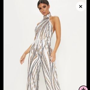 PRETTYLITTLETHING White sequenced Jumpsuit